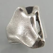 Astri Holthe brutalist silver abstract ring
